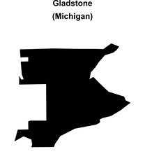 Gladstone (Michigan) blank outline map