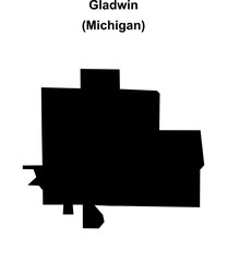 Gladwin (Michigan) blank outline map