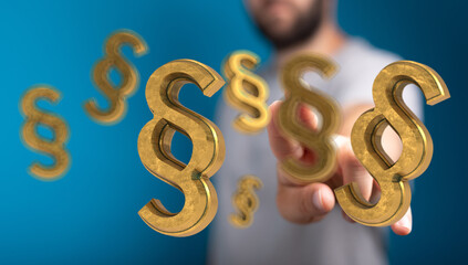 Abstract image of golden paragraph symbols. Perfect for legal, law, and justice concepts.