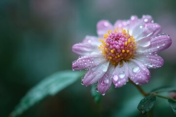 Close-Up of Dew Drenched Flower Petals with Bright Colors and High Fidelity Detail
