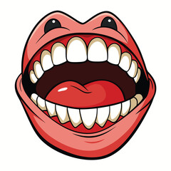 Naklejka premium A slightly open mouth revealing clenched teeth, showing suppressed anger or intense frustration.