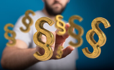 Abstract image of golden paragraph symbols.  Perfect for legal, law, and justice themes.