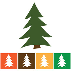 Spruce. New Year icon. Vector illustration