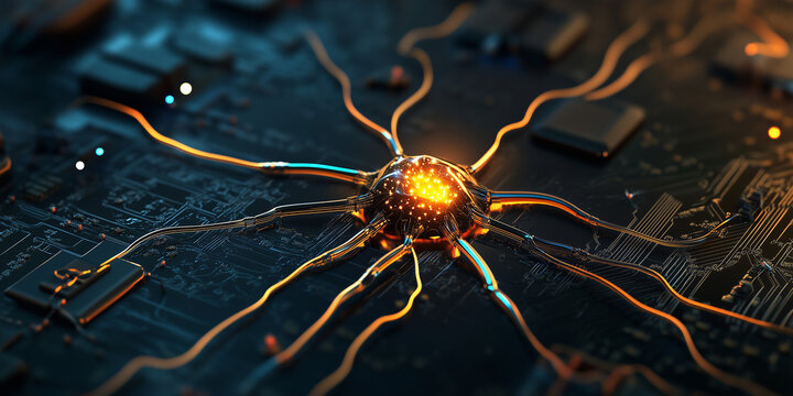 Innovations in quantum computing for healthcare solutions tech lab digital art futuristic environment close-up view