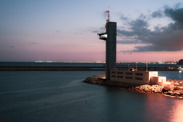 Light house at sunset