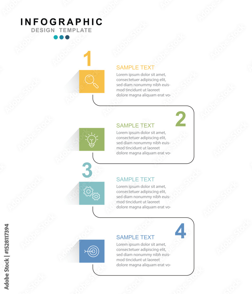 Poster modern infographic 4 options design elements for your business data. vector illustration