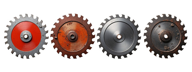 A set of four circular saw blades