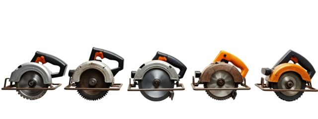 A row of circular cutters lined up in a row