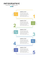 Infographic 5 options design elements for your business data. Vector Illustration.