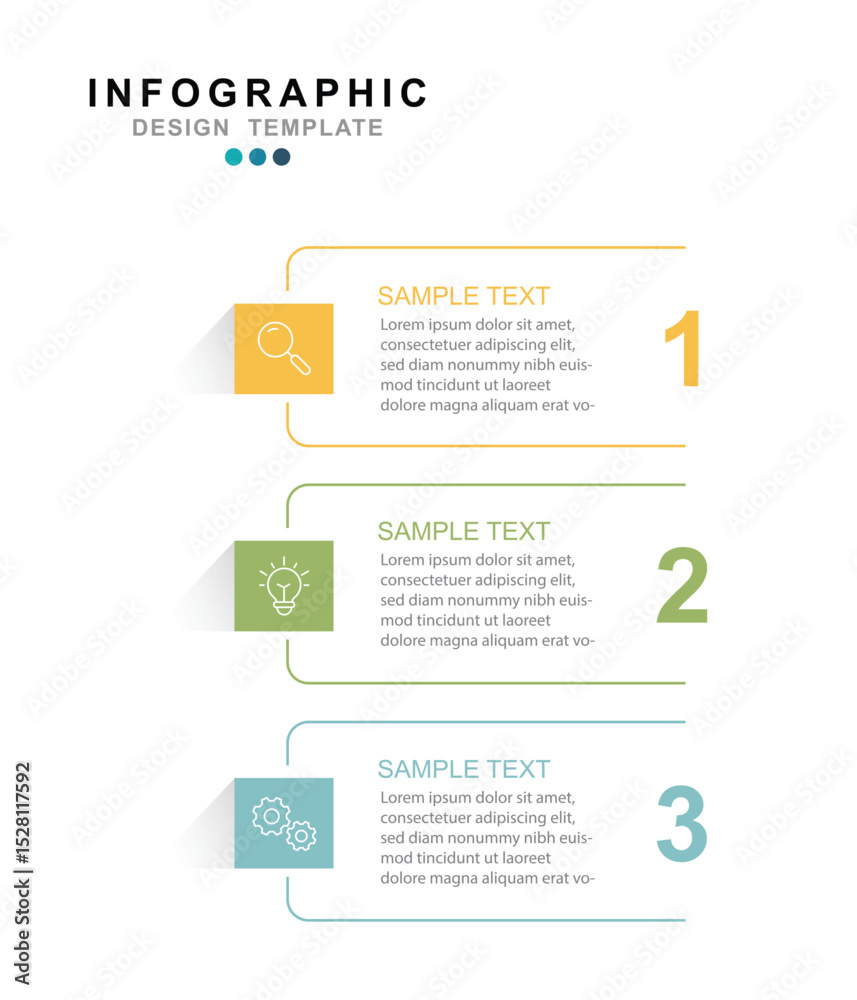 Poster infographic 3 options design elements for your business data. vector illustration