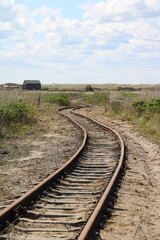 Obraz premium Railroad tracks of the horsecar on Spiekeroog