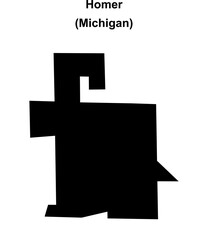 Homer (Michigan) blank outline map