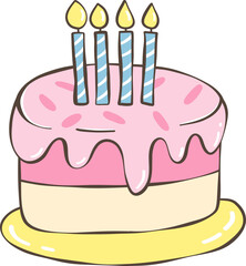 Happy birthday animal cute Flamingo Illustration