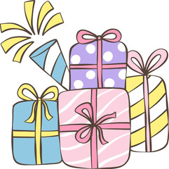 Happy birthday animal cute Flamingo Illustration