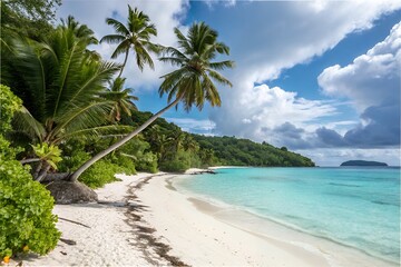 Stunning Tropical Beach Scene 4K Summer Background Image