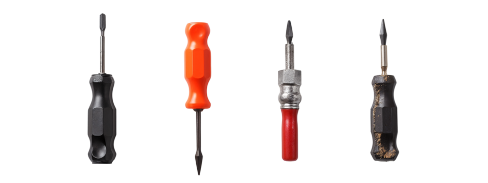 A set of four different types of screwdrivers - Powered by Adobe