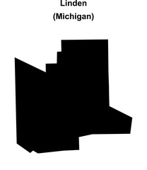 Linden (Michigan) blank outline map