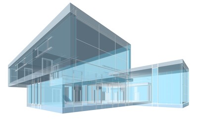 House building sketch architectural 3d rendering
