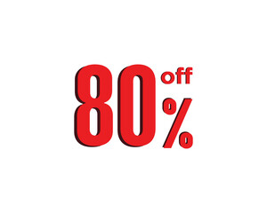 Sale up to 80% off sign. Seventy percent discount. Special offer symbol. Discount promotion. Vector design.