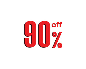 Sale up to 90% off sign. Seventy percent discount. Special offer symbol. Discount promotion. Vector design.