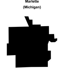 Marlette (Michigan) blank outline map