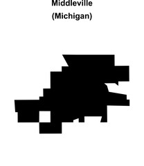 Obraz premium Middleville (Michigan) blank outline map