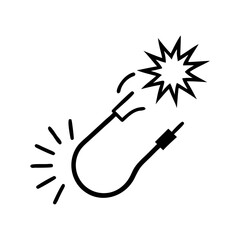 Cable disconnect icon illustration power cord failure