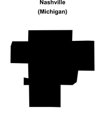 Nashville (Michigan) blank outline map