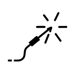 Abstract cable connector icon with radiating lines