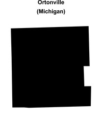 Ortonville (Michigan) blank outline map