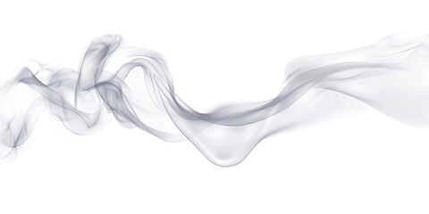 Abstract flowing white smoke on black background, creating elegant curves and ethereal texture Concept of mystery, purity, and smooth transition