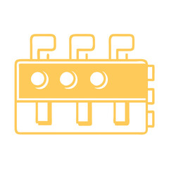 Simple illustration of a three cylinder engine block