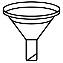 Simple line drawing of a funnel for website or app design