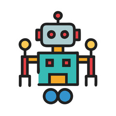 Friendly cartoon robot illustration for kids technology