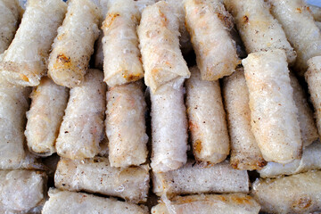 Homemade Vietnamese spring roll dish.