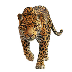 Obraz premium Leopard walking gracefully through a savanna landscape during golden hour at sunset, showcasing its striking fur patterns