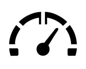 Simple black speedometer gauge icon illustration