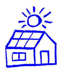 Solar Panel Related Icon Crayon Chalk Drawing Vector