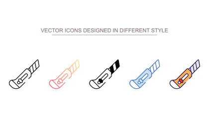 Paper Knife icon design with white background stock illustration