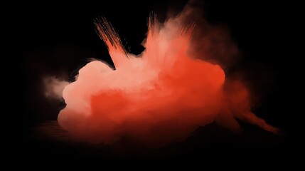 Dramatic Red Smoke Cloud: Abstract Vapor Texture Art Design with Fluid Waves and Movement for Captivating Visual and Atmospheric Creativity