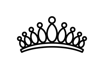 Elegant princess tiara crown vector outline design © Apon