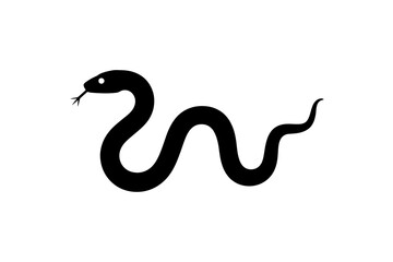Black snake silhouette vector reptile illustration