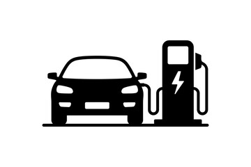 Electric car charging station ev recharge point icon