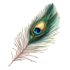 Obraz premium Peacock feather showcasing vibrant colors and intricate details found in nature's beauty