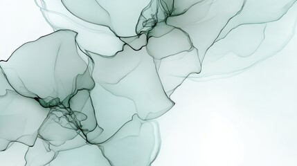 Abstract Design: Ethereal Textures and Fluid Waves in Soft Green Light and Shadows - Organic, Minimalistic Art with Gentle Curves and Dynamic Layers for a Tranquil, Calming Digital Wallpaper