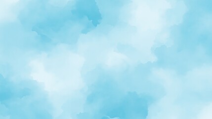 Blue Clouds Abstract Texture: Soft Light Gradient Background for Artistic Watercolor Painting, Ethereal Sky Effects with Smooth Airy Design, Calm and Peaceful Visual Atmosphere in Dreamy Pastel Hues