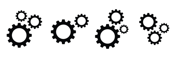 Gear icon set vector isolated on white background. wheel, cog, machine, gear, cogwheel vector symbol
