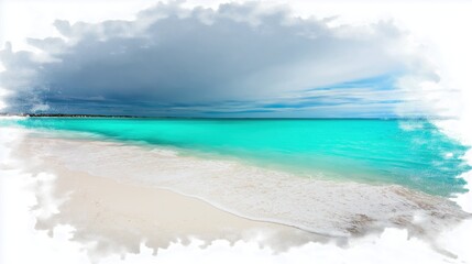 Tranquil Tropical Beach Paradise: Scenic Ocean Waves and Turquoise Water, Serene Shoreline with Clear Sand and Beautiful Horizon for Relaxing Summer Travel and Outdoor Adventure