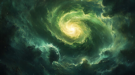 Emerald Nebula Cosmic Vortex of Celestial Energy