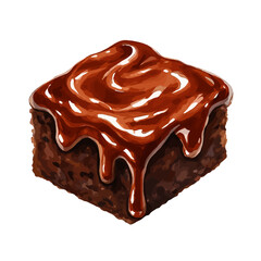 Rich Chocolate Brownie with Fudgy Drizzle Illustration